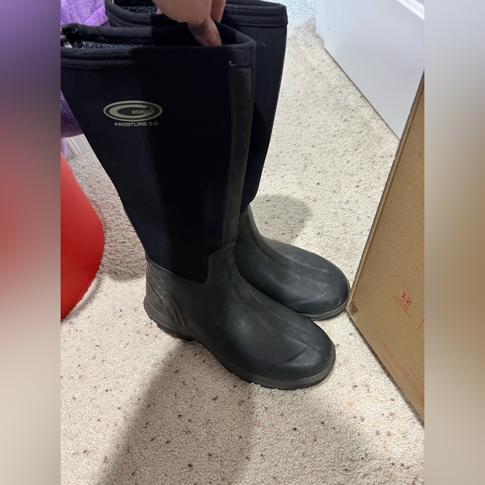 Men’s Grubs mud rain work boots black sz  10 or women’s sz 11 frost line 5.0 - Picture 2 of 12